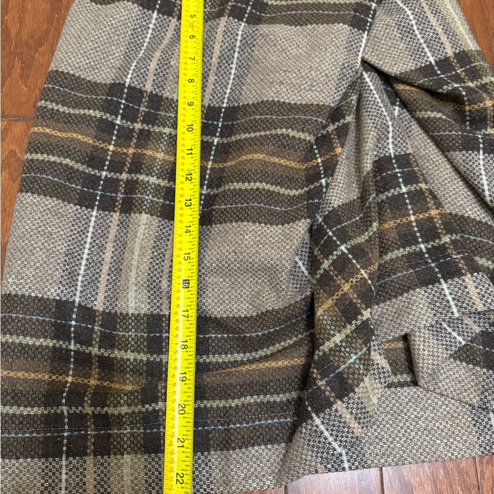 Cartonnier Asymmetrical Plaid Skirt in Brown and Cream - Picture 7 of 8